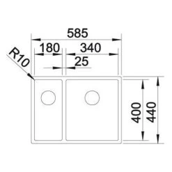 Blanco CLARON 340/180-IF 1.5 Bowl Inset Stainless Steel Kitchen Sink With Manual InFino Drain System - Satin Polish - 521607 -Kitchen Sale Shop blanco 521607 2