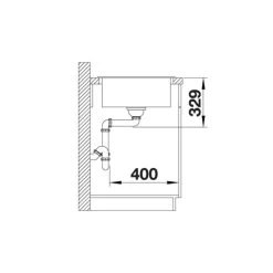 Blanco LEGRA XL 6 S Reversible Silgranit 1 Bowl Inset Kitchen Sink - Black - 526087 -Kitchen Sale Shop blanco 526087 side view dimensions