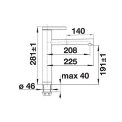 Blanco LINEE-S Pull-Out Handset Silgranit-Look Dual Finish Kitchen Tap - Soft White - 526957 -Kitchen Sale Shop blanco 526957 side view