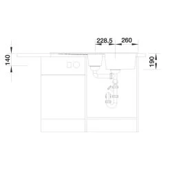 Blanco Zia 6 S Silgranit 1.5 Bowl Inset Reversible Kitchen Sink - Volcano Grey - 527390 -Kitchen Sale Shop blanco 527390 front view