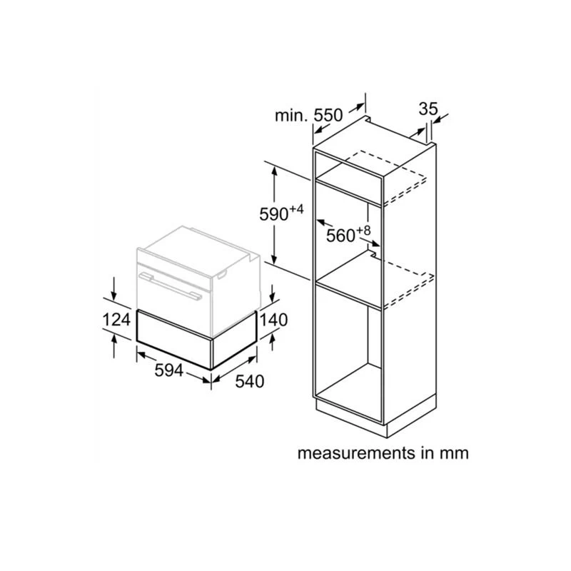 Bosch Series 6 BIC510NS0B 14cm Warming Drawer - Black 8 Bosch Series 6 BIC510NS0B 14cm Warming Drawer - Black - Image 6
