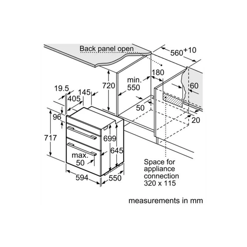 Bosch Series 4 NBS533BS0B Built-Under Double Electric Oven - Stainless Steel 8 Bosch Series 4 NBS533BS0B Built-Under Double Electric Oven - Stainless Steel - Image 6
