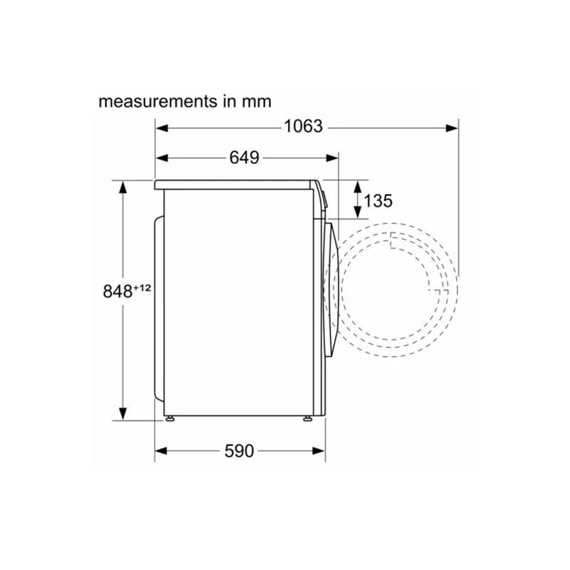 Bosch Series 4 WNA134U8GB Free-Standing 8/5kg 1400rpm Washer Dryer - White 12 Bosch Series 4 WNA134U8GB Free-Standing 8/5kg 1400rpm Washer Dryer - White - Image 10