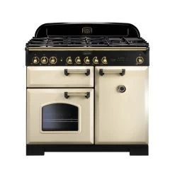 Rangemaster Classic Deluxe 100 Dual Fuel Cream Brass - CDL100DFFCR/B