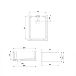 Rangemaster Farmhouse Belfast 1 Bowl Fire Clay Ceramic Kitchen Sink - Anthracite - CFBL595AN/ -Kitchen Sale Shop c f cfbl595an 4