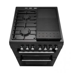Rangemaster Classic 60 Dual Fuel Cooker - Black & Chrome - CLA60DFFBL/C -Kitchen Sale Shop c l cla60dffblc 4