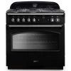 Rangemaster Classic FX 90 Dual Fuel Range Cooker - Black & Chrome - CLAS90FXDFFBL/C