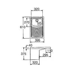 Thomas Denby Small Ceramic Laundry Sink - White - CLS -Kitchen Sale Shop c l cls 3