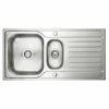 Prima Deep 1.5 Bowl & Drainer Inset Polished Steel Kitchen Sink - CPR032 -Kitchen Sale Shop c p cpr032