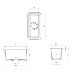 Rangemaster Rustique 234x460 0.5 Bowl Fire Clay Ceramic Kitchen Sink - White - CRUB1740WH/ -Kitchen Sale Shop c r crub1740wh 3