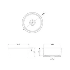 Rangemaster Rustique 445x445 1 Bowl Fire Clay Ceramic Kitchen Sink - White - CRUB385WH/ -Kitchen Sale Shop c r crub385wh 3