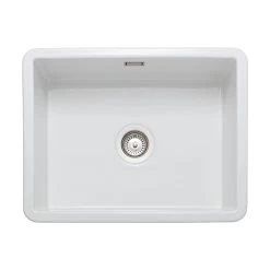 Rangemaster Rustique 598x462 1 Bowl Fire Clay Ceramic Kitchen Sink - White - CRUB5340WH/