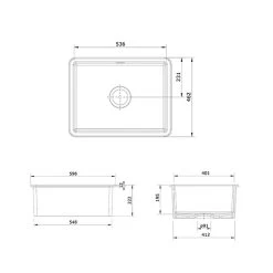 Rangemaster Rustique 598x462 1 Bowl Fire Clay Ceramic Kitchen Sink - White - CRUB5340WH/ 7 Rangemaster Rustique 598x462 1 Bowl Fire Clay Ceramic Kitchen Sink - White - CRUB5340WH/ -Kitchen Sale Shop c r crub5340wh 3