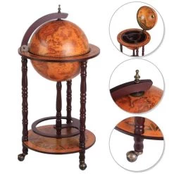 HOMCOM Globe Shaped Retro Style Drinks Cabinet With Wheels - Brown - 801-073 21 HOMCOM Globe Shaped Retro Style Drinks Cabinet With Wheels - Brown - 801-073 -Kitchen Sale Shop ccv75617ed3506406.jpg