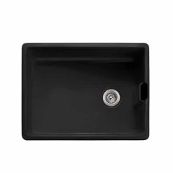 Rangemaster Grange 1 Bowl Fire Clay Ceramic Kitchen Sink - Matt Black - CGR595MB/ -Kitchen Sale Shop cgr595mb