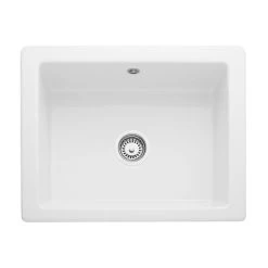 Rangemaster Hartland 1 Bowl Fire Clay Ceramic Kitchen Sink - White - CHA622WH/