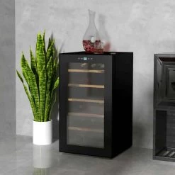 HOMCOM 24 Bottles Wine Cooler With Touch Screen Control - Black - 800-150V70 -Kitchen Sale Shop dh7bc418a831ce8b5.jpg