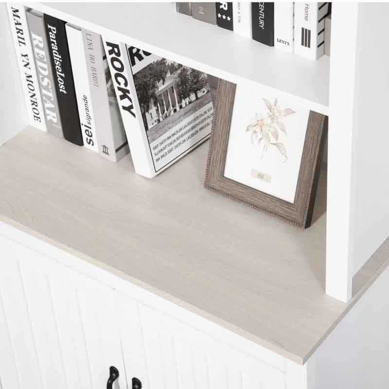 HOMCOM Freestanding Kitchen Unit With 3-Tier Shelving - White - 835-482WT 7 HOMCOM Freestanding Kitchen Unit With 3-Tier Shelving - White - 835-482WT - Image 5