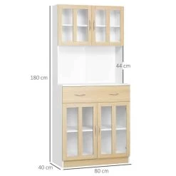 HOMCOM Modern Freestanding Kitchen Cabinet With Countertop - White/Natural - 835-539 15 HOMCOM Modern Freestanding Kitchen Cabinet With Countertop - White/Natural - 835-539 -Kitchen Sale Shop dosa12188ff9646e7.jpg