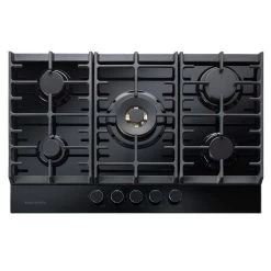 Rangemaster Eclipse 90CM 5 Zone Burner Gas Hob - Black Glass - ECL90HPNGFBL/BL