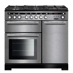 Rangemaster Encore Deluxe 100cm Dual Fuel Range Cooker - Stainless Steel/Chrome - EDL100DFFSS/C