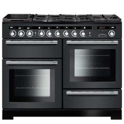 Rangemaster Encore Deluxe 110cm Dual Fuel Range Cooker - Slate/Chrome - EDL110DFFSL/C