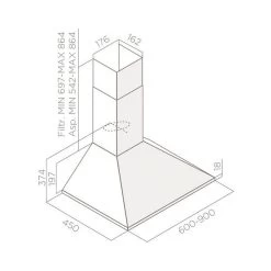 Elica Missy 90cm Chimney Cooker Hood - Stainless Steel - PRF0004022C -Kitchen Sale Shop e l elica missyixa90 2
