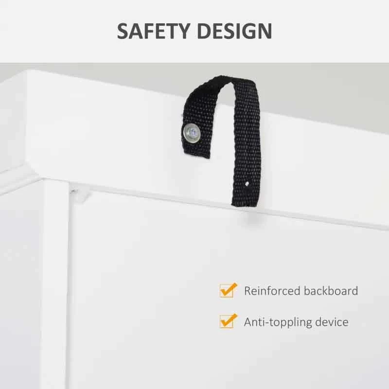 HOMCOM Traditional Freestanding Kitchen Pantry Cupboard - White - 835-115WT 10 HOMCOM Traditional Freestanding Kitchen Pantry Cupboard - White - 835-115WT - Image 8