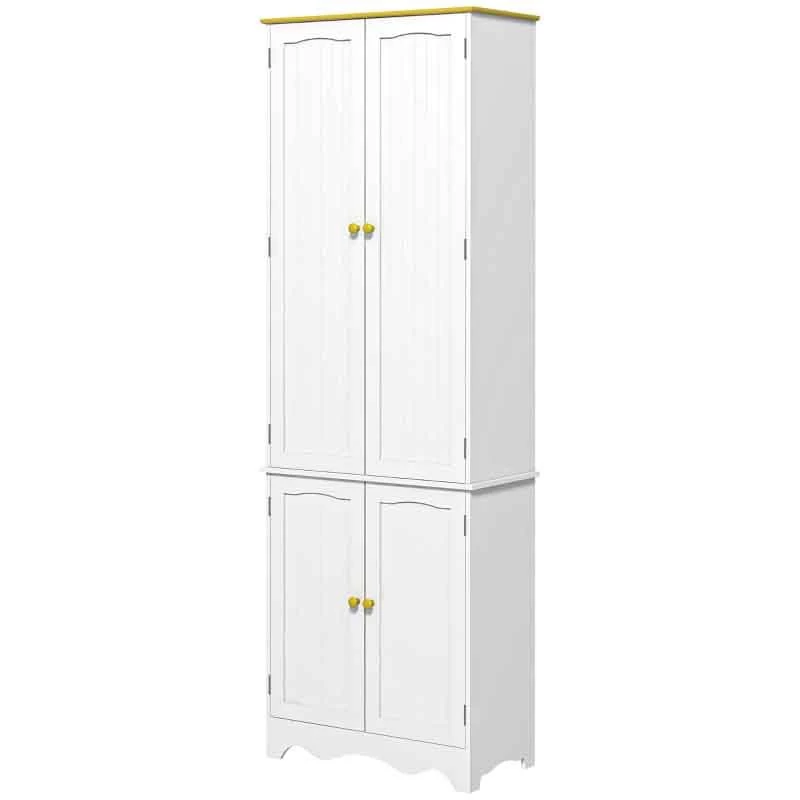 HOMCOM 4-Door Freestanding Kitchen Storage Unit - White - 835-663BN 8 HOMCOM 4-Door Freestanding Kitchen Storage Unit - White - 835-663BN - Image 7