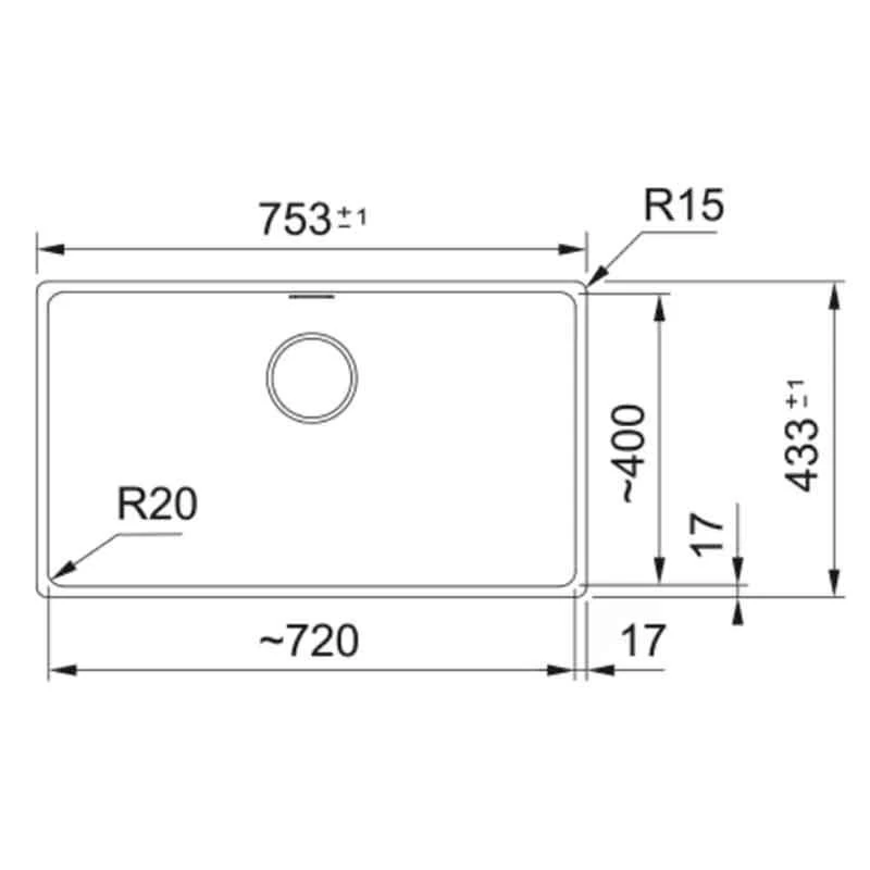 Franke Maris 1 Bowl Undermount Fragranite Kitchen Sink MRG 110-72 - Stone Grey - 125.0688.509 4 Franke Maris 1 Bowl Undermount Fragranite Kitchen Sink MRG 110-72 - Stone Grey - 125.0688.509 - Image 2