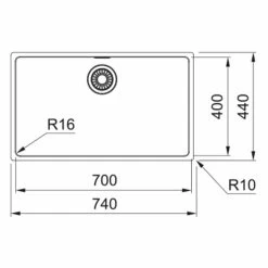 Franke Maris 1 Bowl Slim Top Inset Kitchen Sink MRX 210 70 - Stainless Steel - 127.0531.916 -Kitchen Sale Shop franke maris 1270531916 dimensions