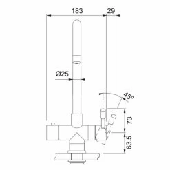 Franke Minerva Helix 3-in-1 Manual Kitchen Tap - Stainless Steel - 119.0518.863 -Kitchen Sale Shop franke minerva 1190518863 dimensions 1