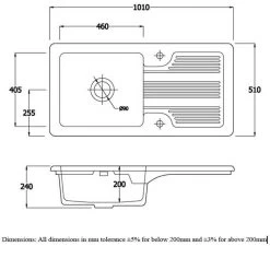 RAK Ceramics Gourmet Sink 4 - Single Bowl Kitchen Sink With Reversible Drainer - GOSINK4V2 7 RAK Ceramics Gourmet Sink 4 - Single Bowl Kitchen Sink With Reversible Drainer - GOSINK4V2 -Kitchen Sale Shop g o gosink4v2 2