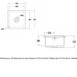 RAK Ceramics Gourmet Sink 6 - Square Over/Under Counter Kitchen Sink - GOSINK6 7 RAK Ceramics Gourmet Sink 6 - Square Over/Under Counter Kitchen Sink - GOSINK6 -Kitchen Sale Shop g o gosink6 2