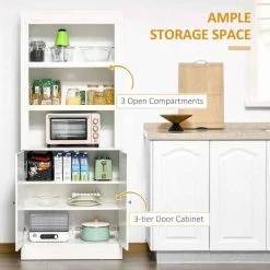 HOMCOM Freestanding Kitchen Unit With 6-Tier Shelving - White - 835-492WT 17 HOMCOM Freestanding Kitchen Unit With 6-Tier Shelving - White - 835-492WT -Kitchen Sale Shop gena09188ff96da41.jpg