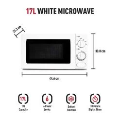 Haden 195630 17 Litre Microwave - White - 195630 -Kitchen Sale Shop h a haden 195630 2