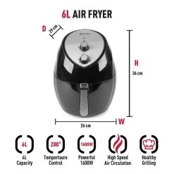 Haden 6 Litre Air Fryer - 204325 -Kitchen Sale Shop h a haden air fryer 204325 4