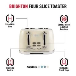 Haden Brighton Cornish 4 Slice Toaster - Cream - 203908 -Kitchen Sale Shop h a haden brighton cornish 203908 2