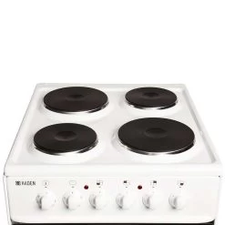 Haden HES50W 50cm 52 Litre Electric Cooker With Solid Plate Hob - White - HES50W -Kitchen Sale Shop h a haden hes50w 3