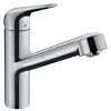 Hansgrohe Focus M42 EcoSmart Single Lever Kitchen Mixer Tap 150 With Pull-Out Spout Single Spray Mode - Chrome - 71865000 -Kitchen Sale Shop h a hansgrohe 71865000