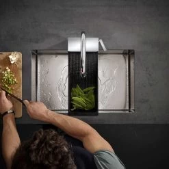 Hansgrohe Aquno Select M81 Single Lever Kitchen Mixer Tap 170 With Pull-Out Spray & Sbox 3 Spray Modes - Chrome - 73831000 -Kitchen Sale Shop h a hansgrohe 73831000 lifestyle