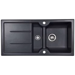 Thomas Denby Harmony MB 1.5 Bowl Reversible Ceramic Kitchen Sink & Drainer - Basalt - HAR1020BA