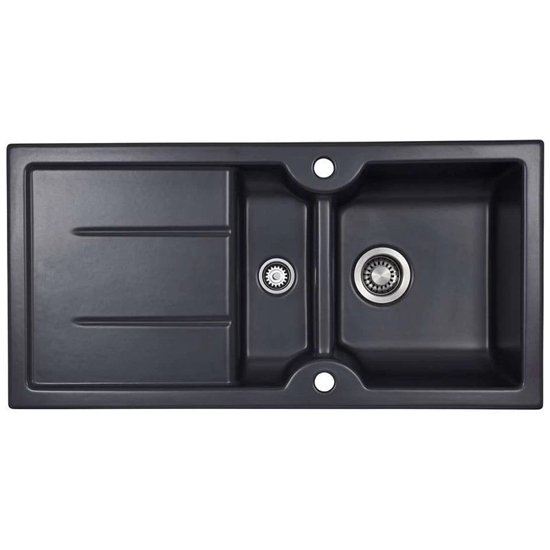 Thomas Denby Harmony MB 1.5 Bowl Reversible Ceramic Kitchen Sink & Drainer - Basalt - HAR1020BA 3 Thomas Denby Harmony MB 1.5 Bowl Reversible Ceramic Kitchen Sink & Drainer - Basalt - HAR1020BA