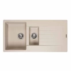 Reginox Harlem 15 1.5 Bowl Sink And Drainer - Caffe Silvery - HARLEM 15 CS