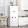 HOMCOM Traditional Freestanding Kitchen Unit - White - 835-042V02WT 2 HOMCOM Traditional Freestanding Kitchen Unit - White - 835-042V02WT -Kitchen Sale Shop h o homcom 835 042v02wt