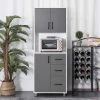 HOMCOM Modern Kitchen Cabinets With Storage - Grey - 835-341 1 HOMCOM Modern Kitchen Cabinets With Storage - Grey - 835-341 -Kitchen Sale Shop h o homcom 835 341
