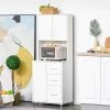 HOMCOM Modern Kitchen Cabinets With Storage - White - 835-341WT -Kitchen Sale Shop h o homcom 835 341wt