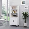 HOMCOM Freestanding Kitchen Unit With 3-Tier Shelving - White - 835-482WT 2 HOMCOM Freestanding Kitchen Unit With 3-Tier Shelving - White - 835-482WT -Kitchen Sale Shop h o homcom 835 482wt