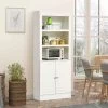HOMCOM Freestanding Kitchen Unit With 6-Tier Shelving - White - 835-492WT 2 HOMCOM Freestanding Kitchen Unit With 6-Tier Shelving - White - 835-492WT -Kitchen Sale Shop h o homcom 835 492wt
