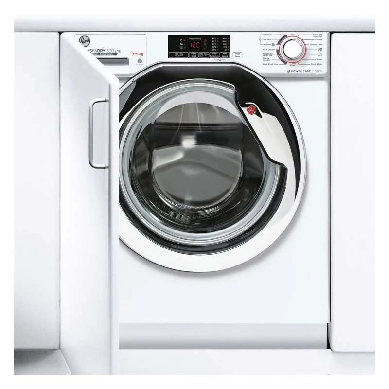 Hoover H500 HBDS495D1ACE/1-80 B/I 1400rpm 9/5kg Washer Dryer - White W/Chrome Door 4 Hoover H500 HBDS495D1ACE/1-80 B/I 1400rpm 9/5kg Washer Dryer - White W/Chrome Door - Image 2